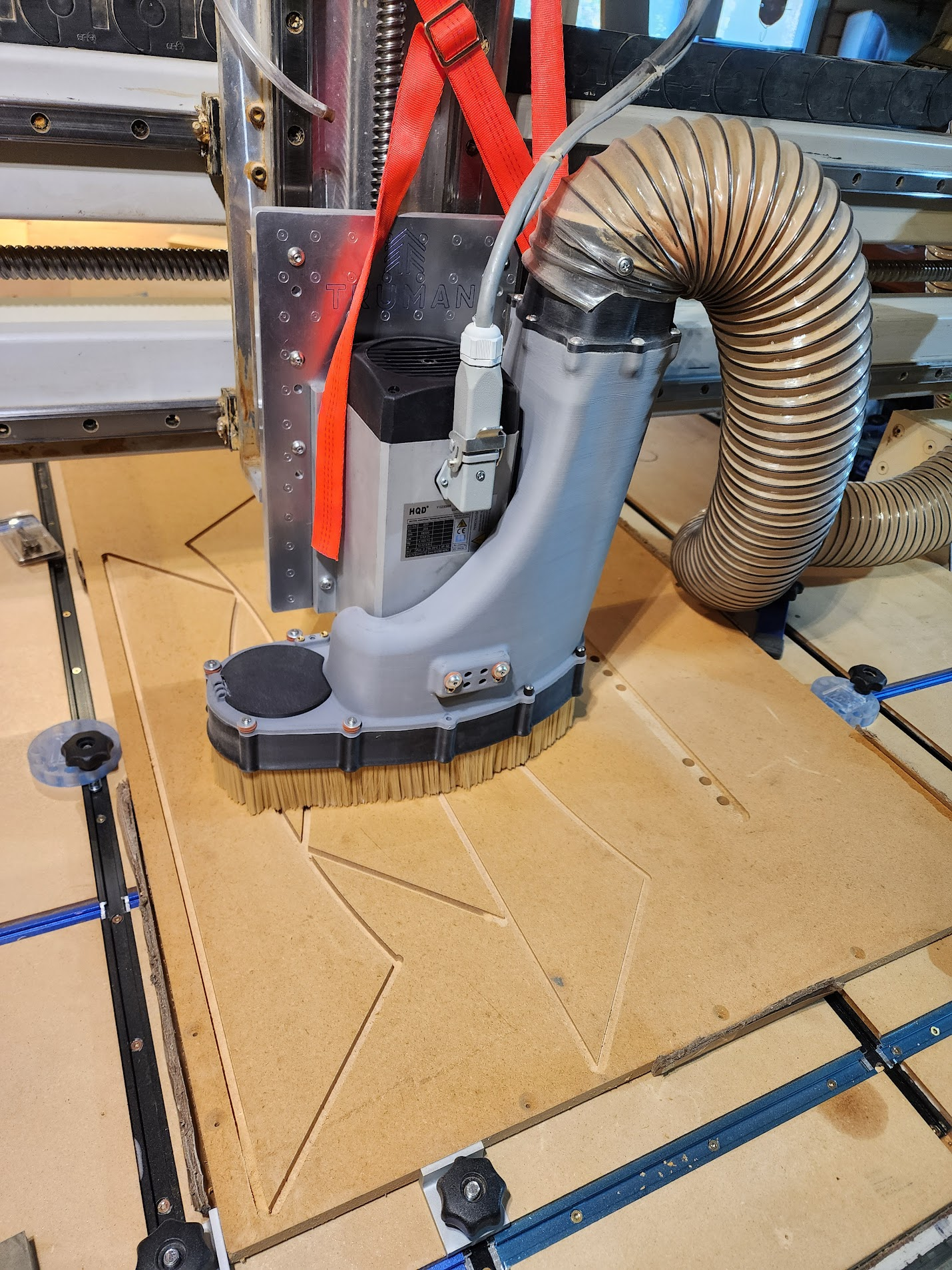 Cutting the booth components on Truman’s CNC router