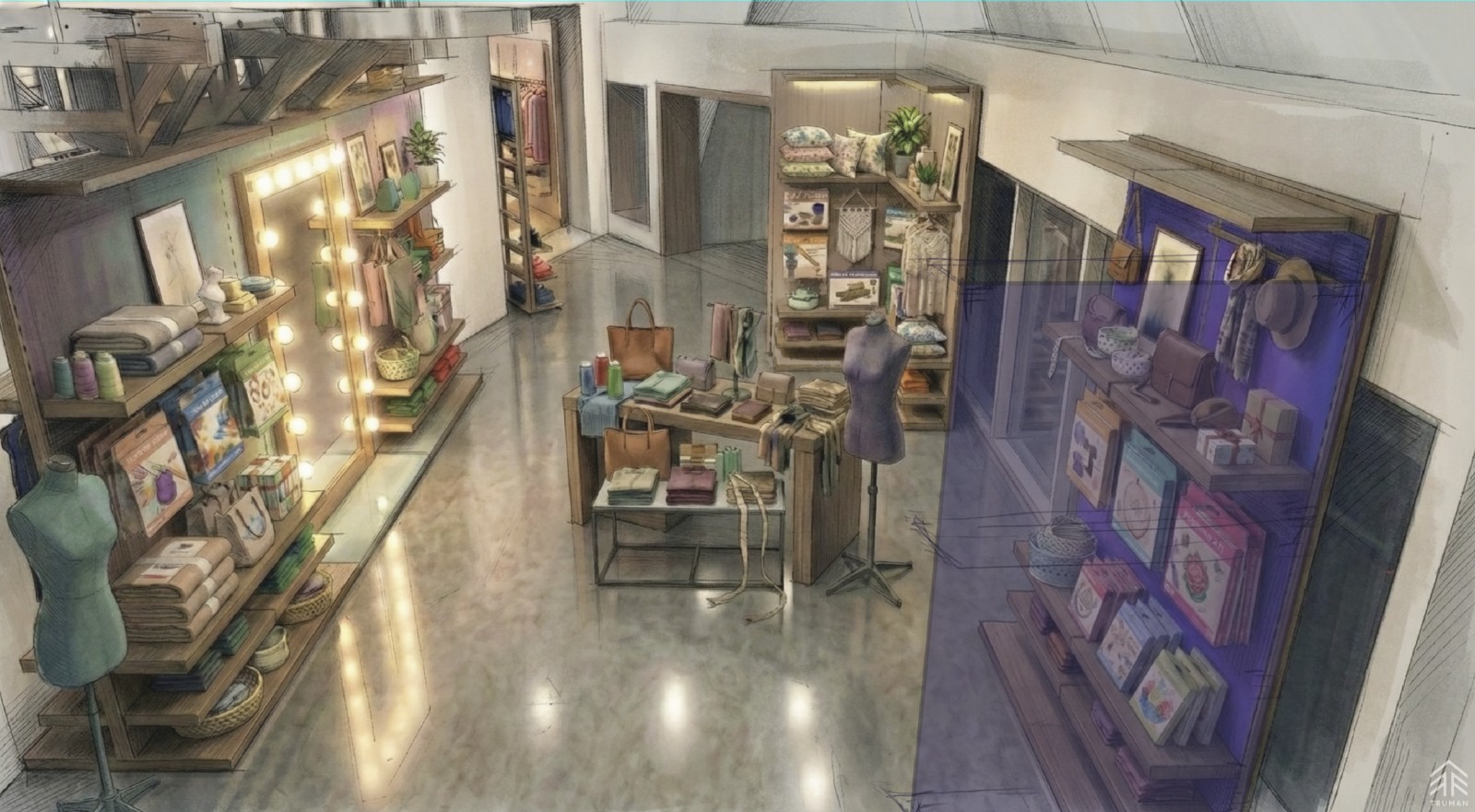 Paul Tazewell at GMSI — costume-shop retail concept rendering