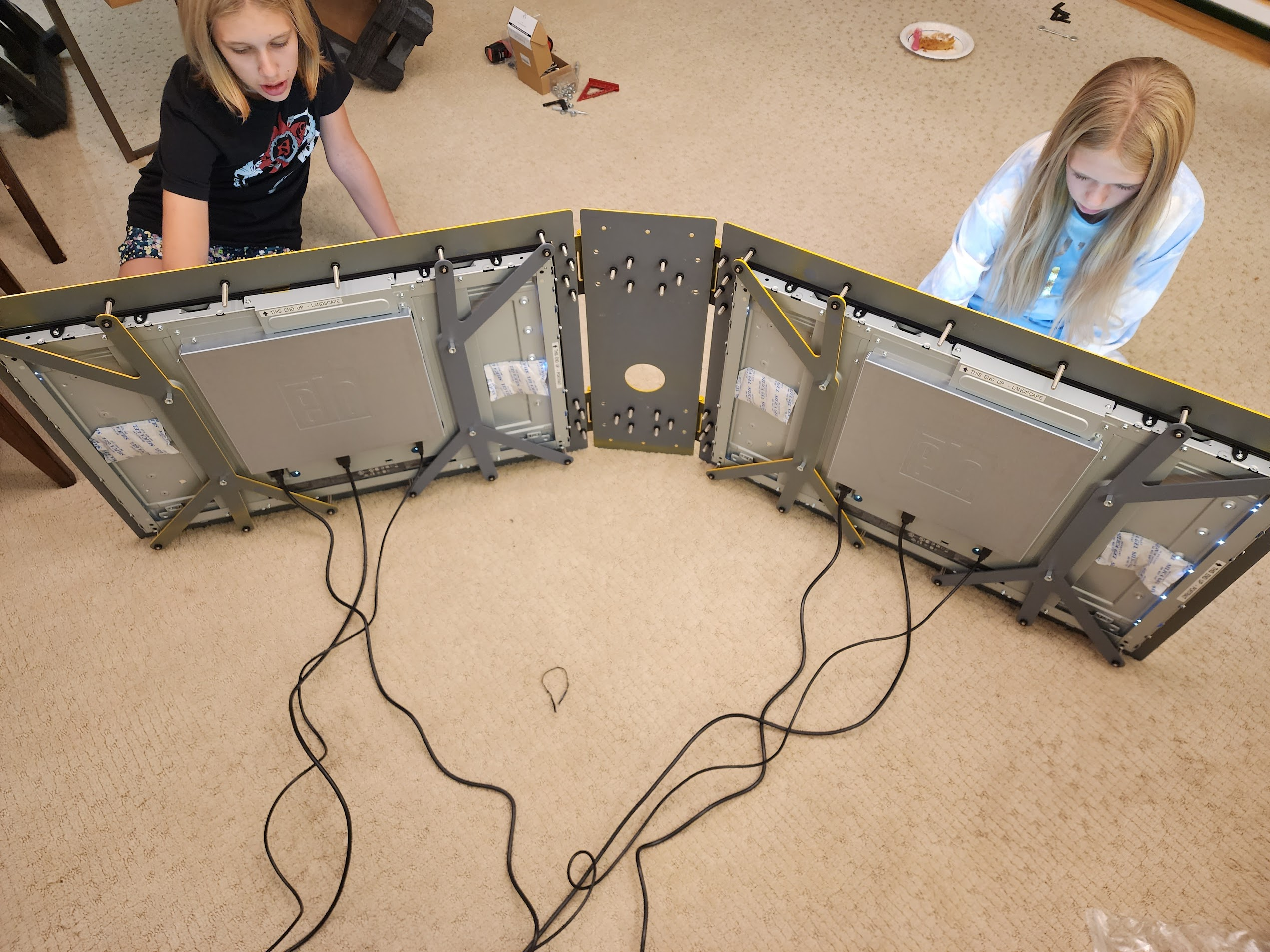 Back-of-house: wiring and bench-testing the screen array before install